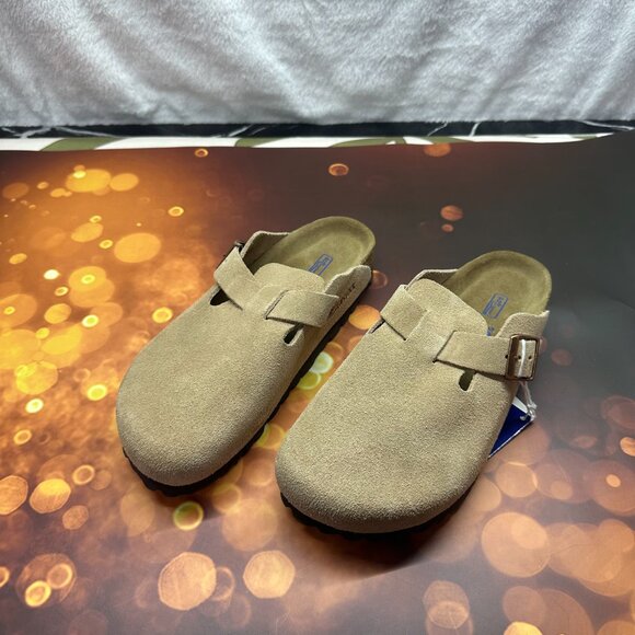 🎁Birkenstock Boston Soft Shoes Suede Sandals Clogs Mules  Black - Picture 5 of 5